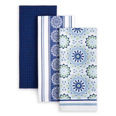 MARTHA STEWART Printed Kitchen Towel 3-Pack Set - 18"x28"