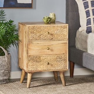 Lytle Boho Mango Wood 3-drawer Nightstand by Christopher Knight Home