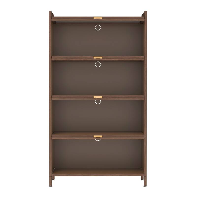 Anmytek 5 Tier Metal 4 Flip Doors Storage Cabinet Pantry Kitchen Organizer Steel Shelf Wood Look Modern