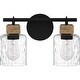 preview thumbnail 4 of 6, Baltic 2-Light Matte Black Vanity Light