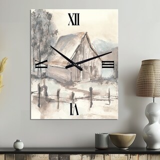 Designart - Farmhouse Barn Grey VII - Cottage Metal Wall Clock ...