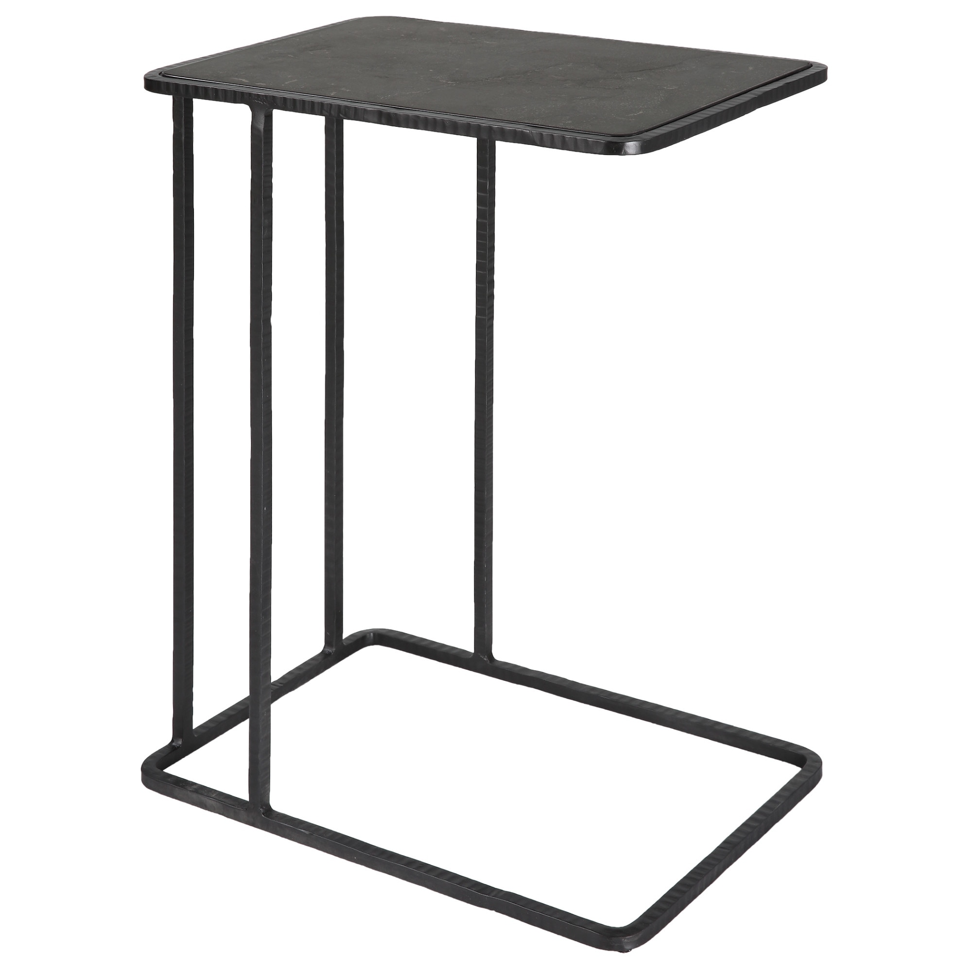 Uttermost 22905 12" Wide Iron, Plywood, and Stone End Table