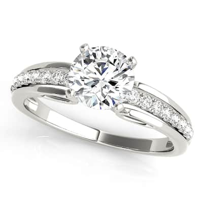 Auriya 14k White Gold Lab Grown Round Diamond Engagement Ring 0.50 to 5.00 ct. tw. (F-G VS)
