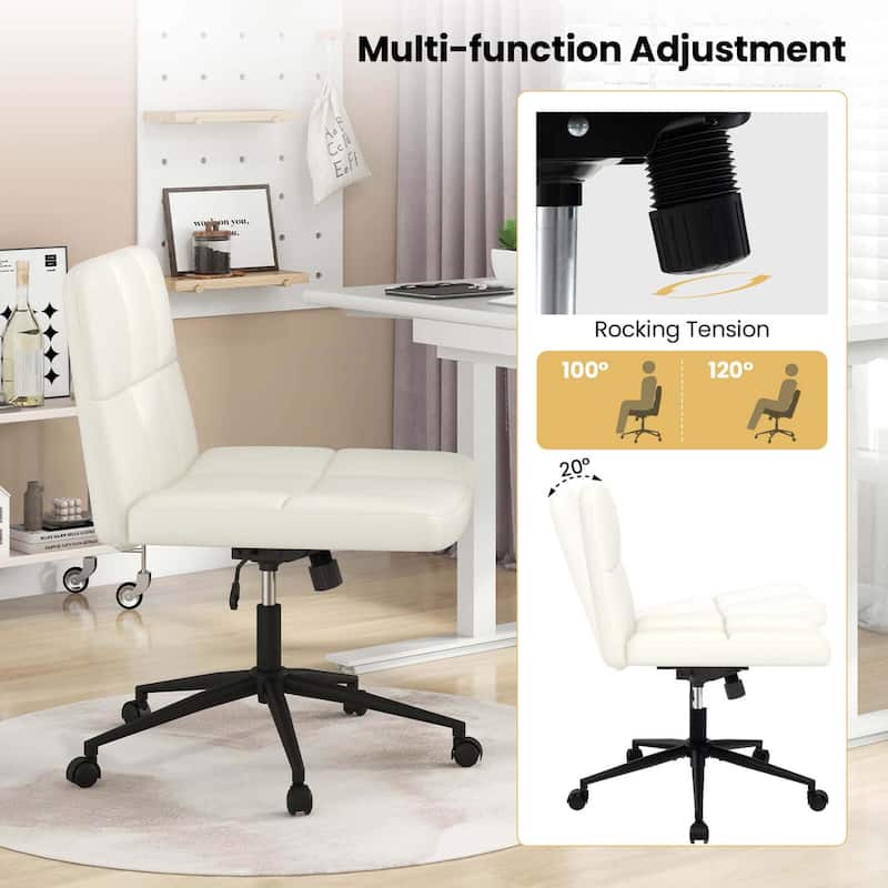 Costway Criss Cross Chair with Wheels Oversized U-shaped Seat Wheels - See Details