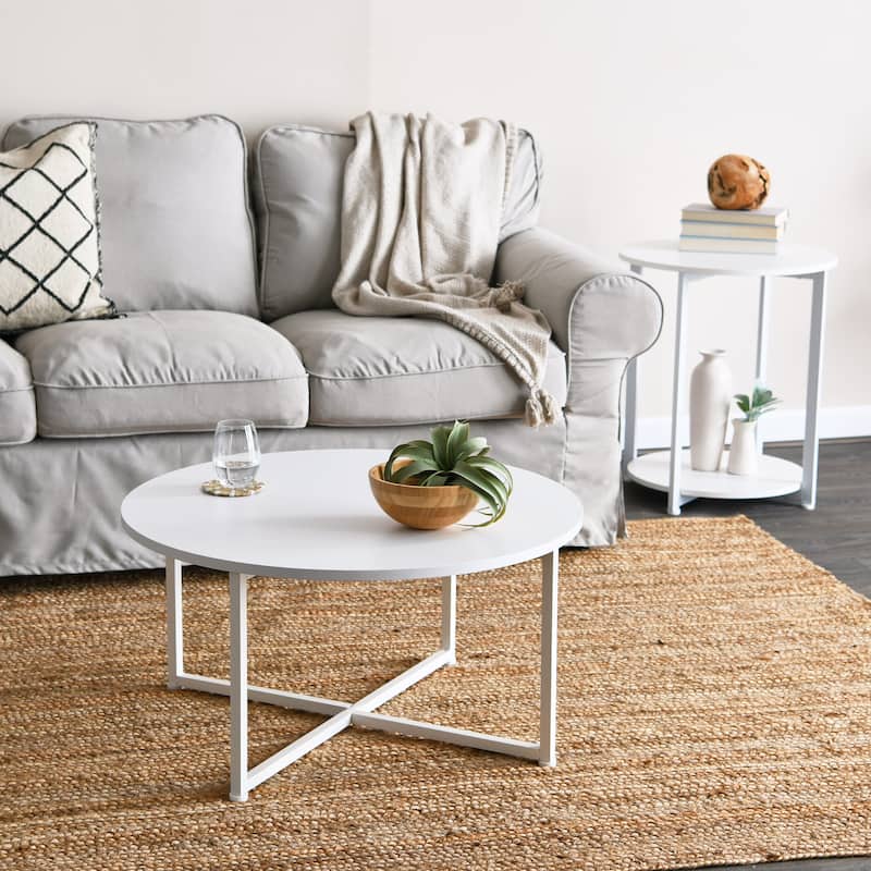 Household Essentials Round Coffee Table - 31.5" - White