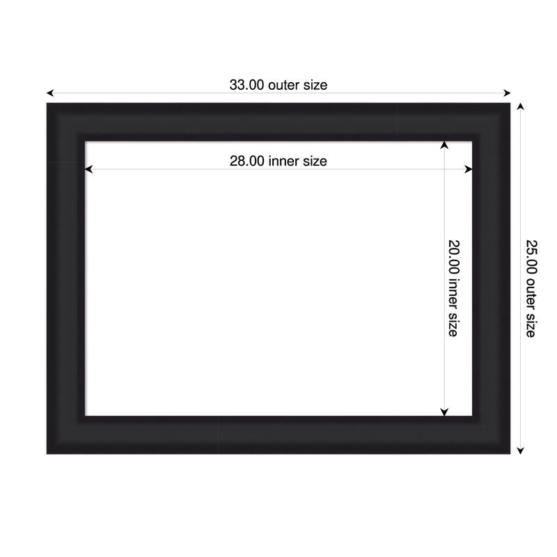 Oliver Framed Dry Erase Magnetic Board - 33 x 25 in - Oliver Black