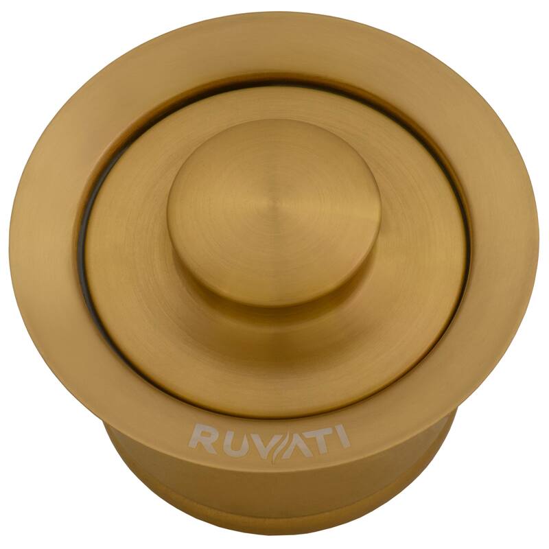 Ruvati Extended Garbage Disposal Flange with Deep Basket and Stopper - Brushed Gold Satin Brass - RVA1052GG