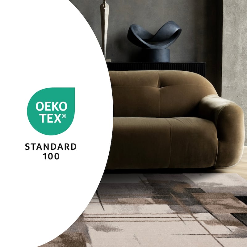 Shade White Black Taupe Brown Modern High-Traffic Rug