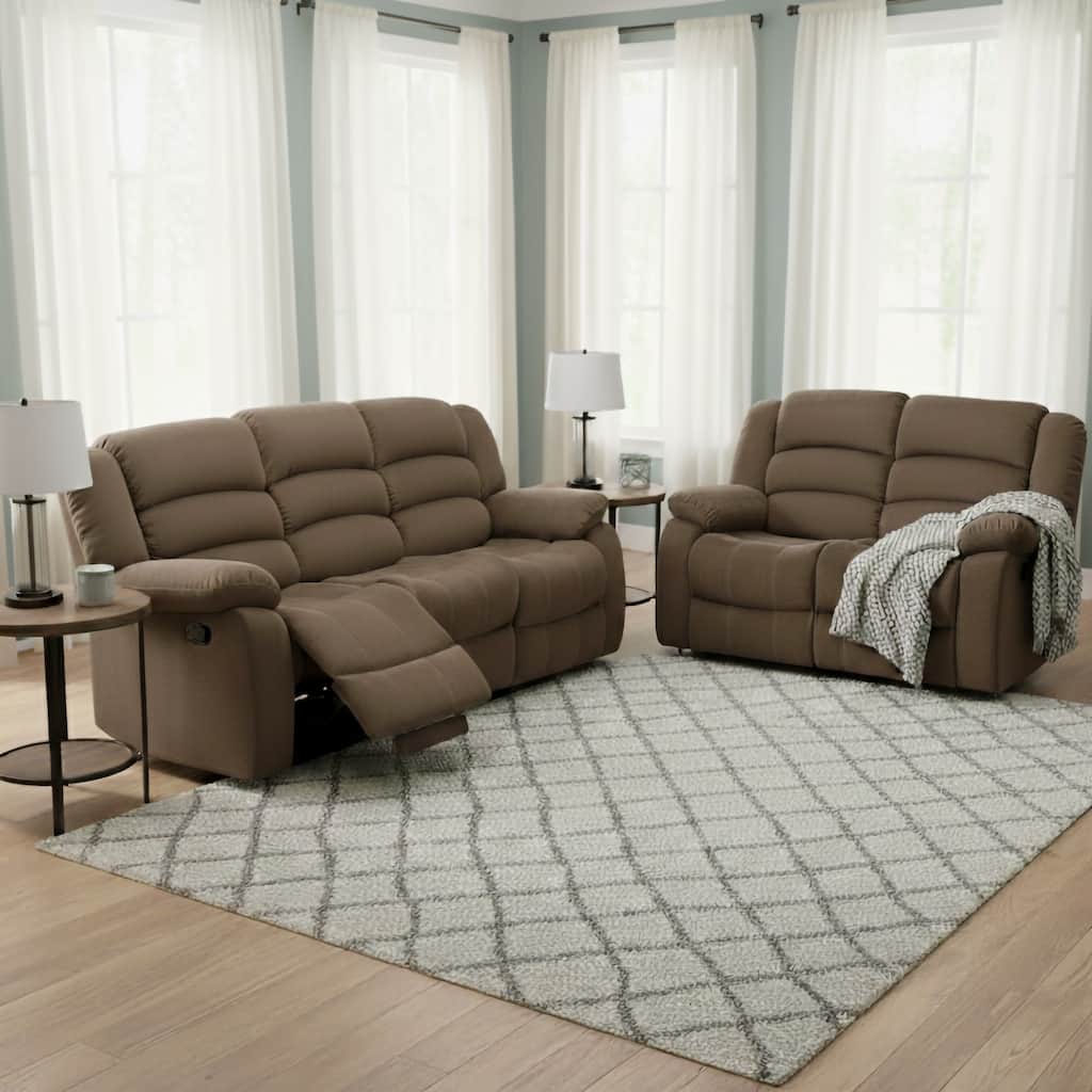 Bill 2-piece Contemporary Brown Reclining Living Room Set