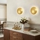 preview thumbnail 6 of 7, Rennnsan 1-Light Retro Luxury Handmade Gold Foil LED Energy-Saving Wall Sconce for Bedroom - 8.7in. W x 3 in. D x 8.7 in. H