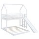 preview thumbnail 21 of 25, Twin over Full House Bunk Bed with Slide, Built-In Ladder, and Full-Length Guardrail for Fun and Safety, Grey