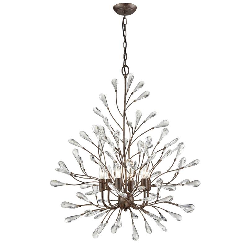 Crislett 25-inch Wide 6-Light Chandelier in Sunglow Bronze - 31in W