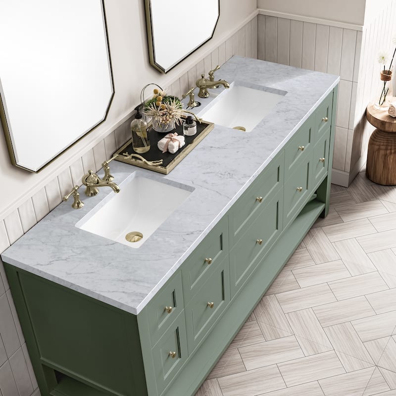 James Martin Vanities Breckenridge 72" Double Vanity, Smokey Celadon