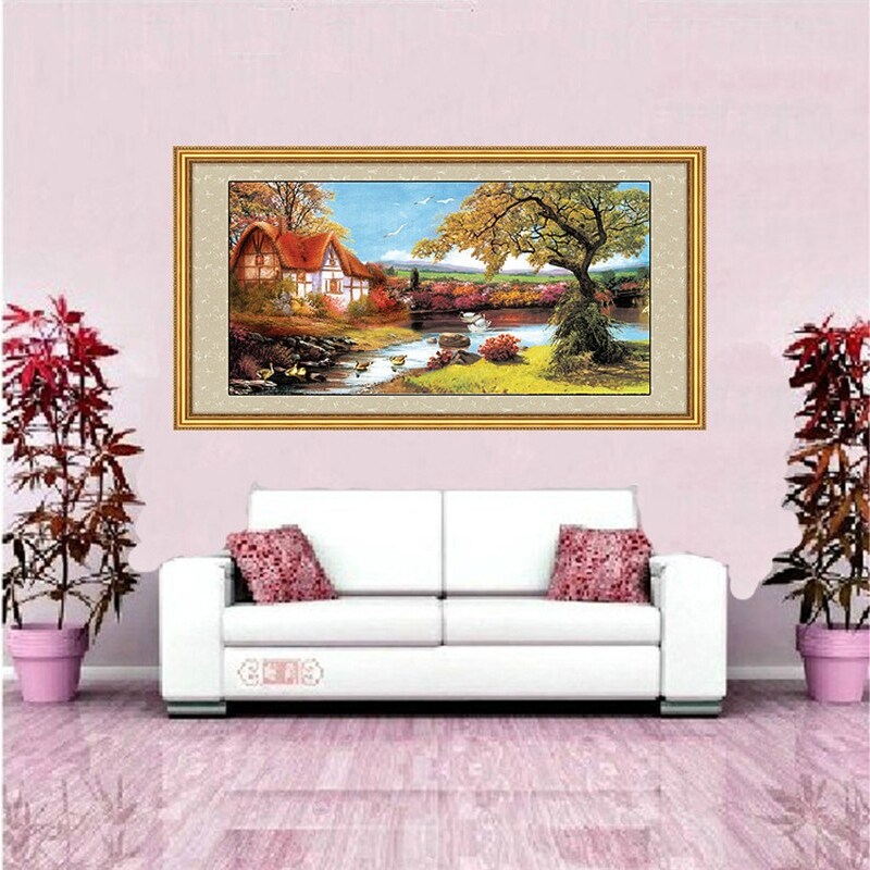 Shop The New Round Diamond Diamond Embroidery Living Room Lodge 5d