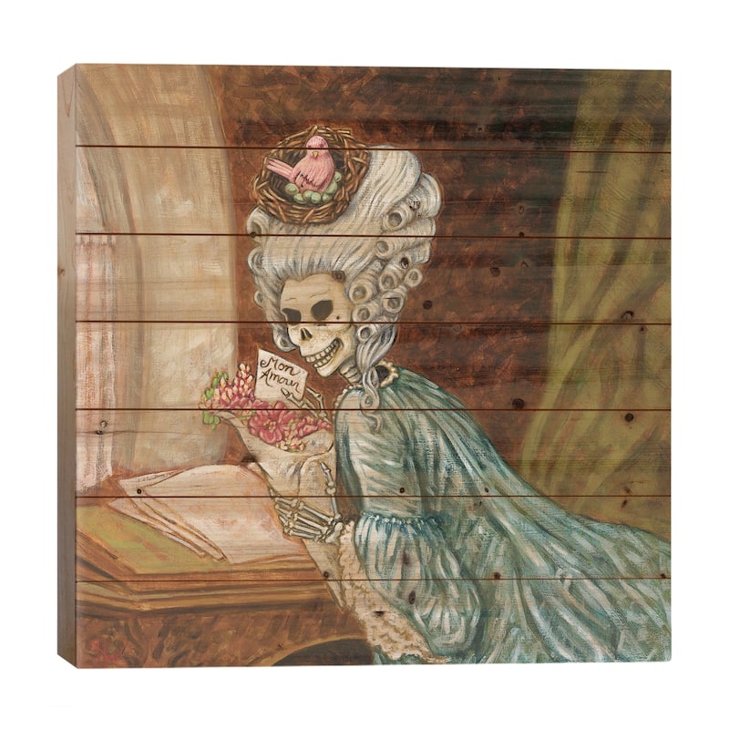 Love Letter Print On Wood by Holly Wood - Multi-Color - 26x26x1.5