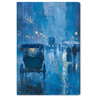 Art Remedy London Nights Gallery Wrapped Impressionism 1 Piece Canvas Wall Art /Monet And Van Gogh Inspired Art
