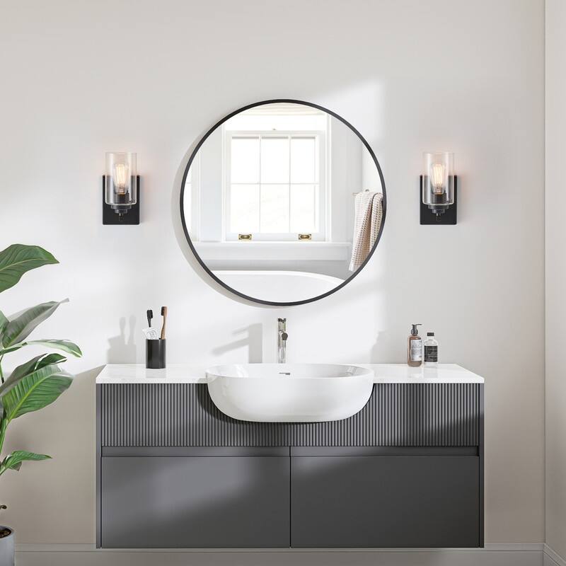 KAWOTI 9.5 Inch 1-Light Wall Sconce with Clear Glass Shade