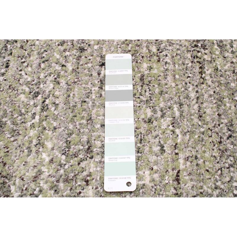 ECARPETGALLERY Hand-knotted Silk Shadow Light Green Wool Rug - 7'11 x 10'5