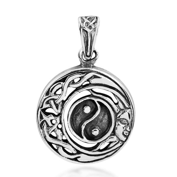Handmade Celtic Half Moon And Sun Yin Yang Sterling Silver Charm Pendant Thailand On Sale Overstock 8533340