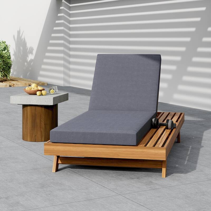 Christopher Knight Home- Frank Outdoor Acacia Wood Adjustable Chaise Lounge