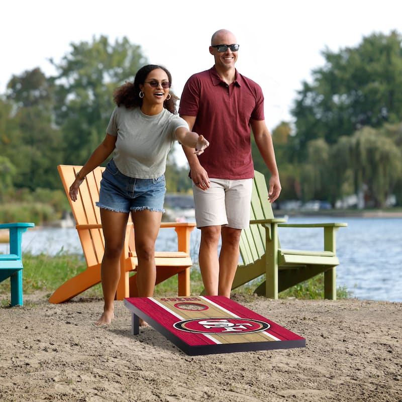 San Francisco 49ers NFL Compact 2x3 Tailgate Cornhole Board Set