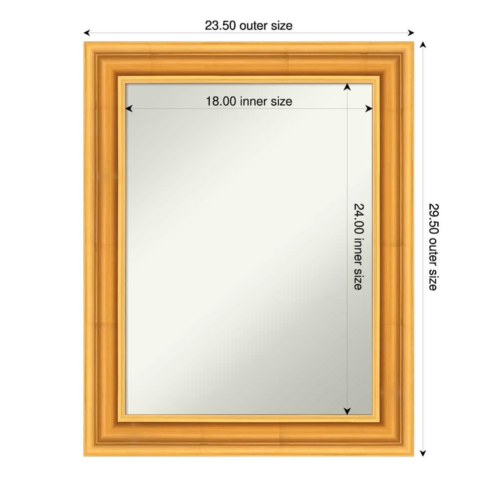 Sierra Non-Beveled Wood Framed Bathroom Vanity Wall Mirror