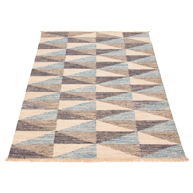 Ankara FW Blue, Cream Kilim 5'2" x 7'9" - 5'2 x 7'9