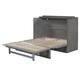 Gray Full Size Modern Murphy Bed with Storage Drawers and USB