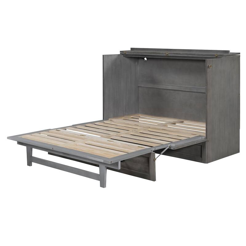 Modern Style Murphy Bed with Large Versatile Storage Drawers and USB Ports for Bedroom
