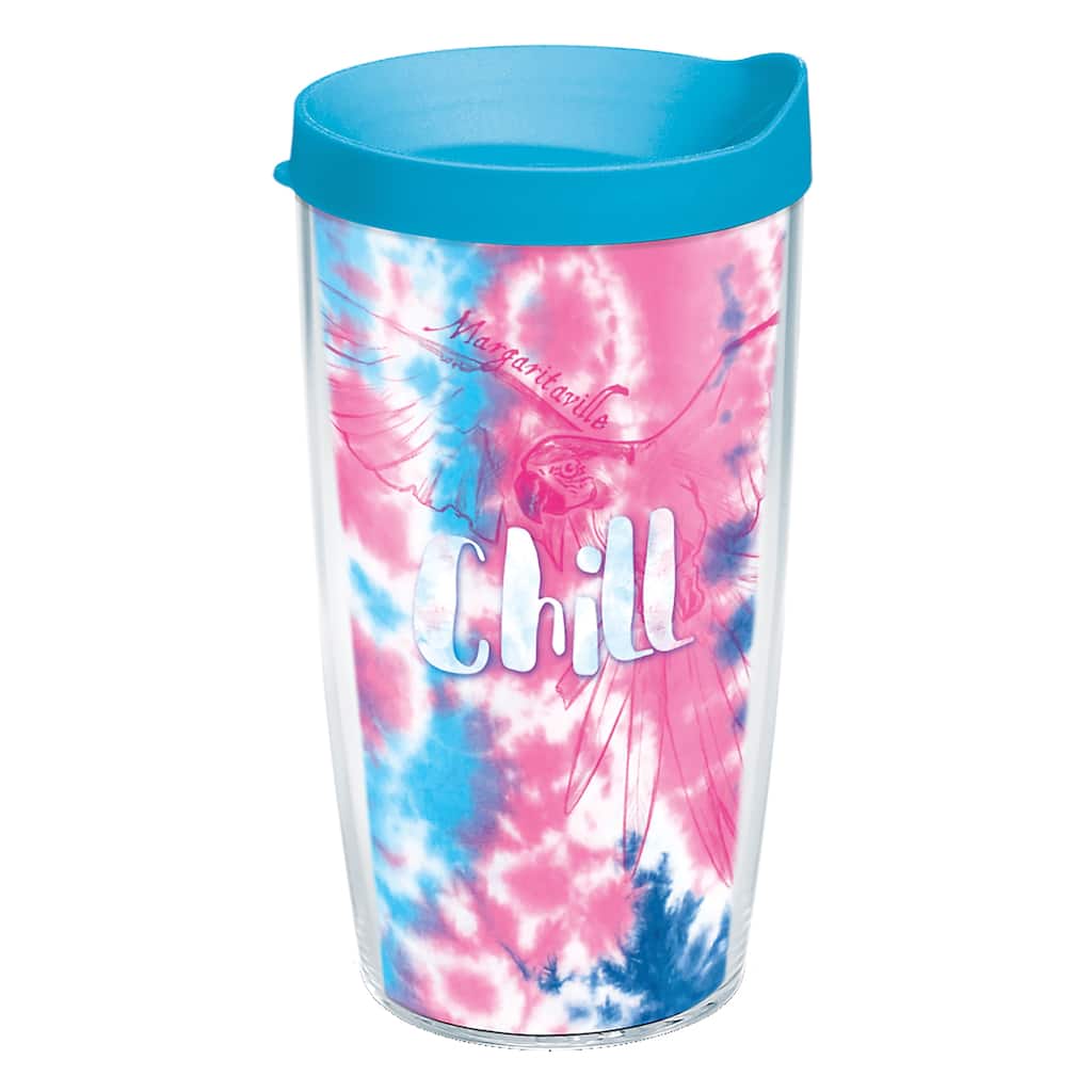 Tervis Margaritaville Tie Dye Chill Made in USA Double Walled Insulated Travel Tumbler, Clear
