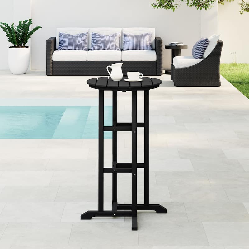 Laguna Hdpe All Weather Outdoor Patio 24" Round Bar Bistro Table