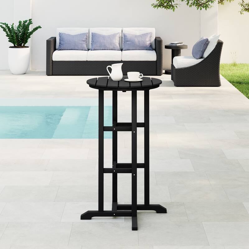 Polytrends Laguna Hdpe All Weather Outdoor Patio 24" Round Bar Bistro Table