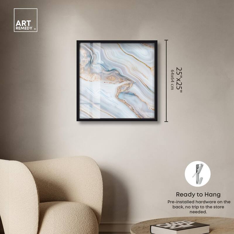 Icy Glitter Stone I Shadowbox by Art Remedy