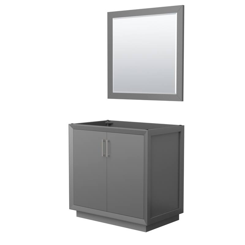 Wyndham Collection WCF414136S-CXSXX-M34 Strada 35" Single Free - Dark Gray / Brushed Nickel Hardware