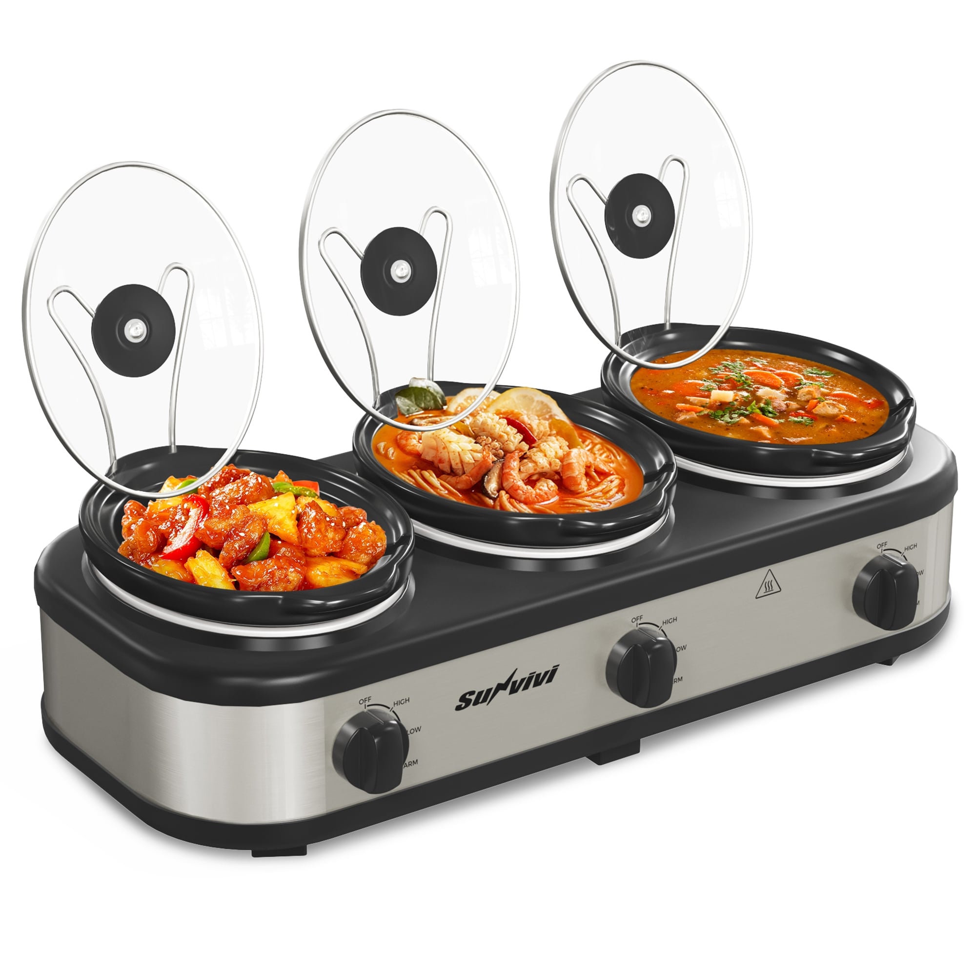 Tru triple slow cooker stores cheap