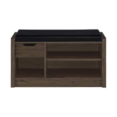 Upholstered Storage Bench with Pull-out Drawer