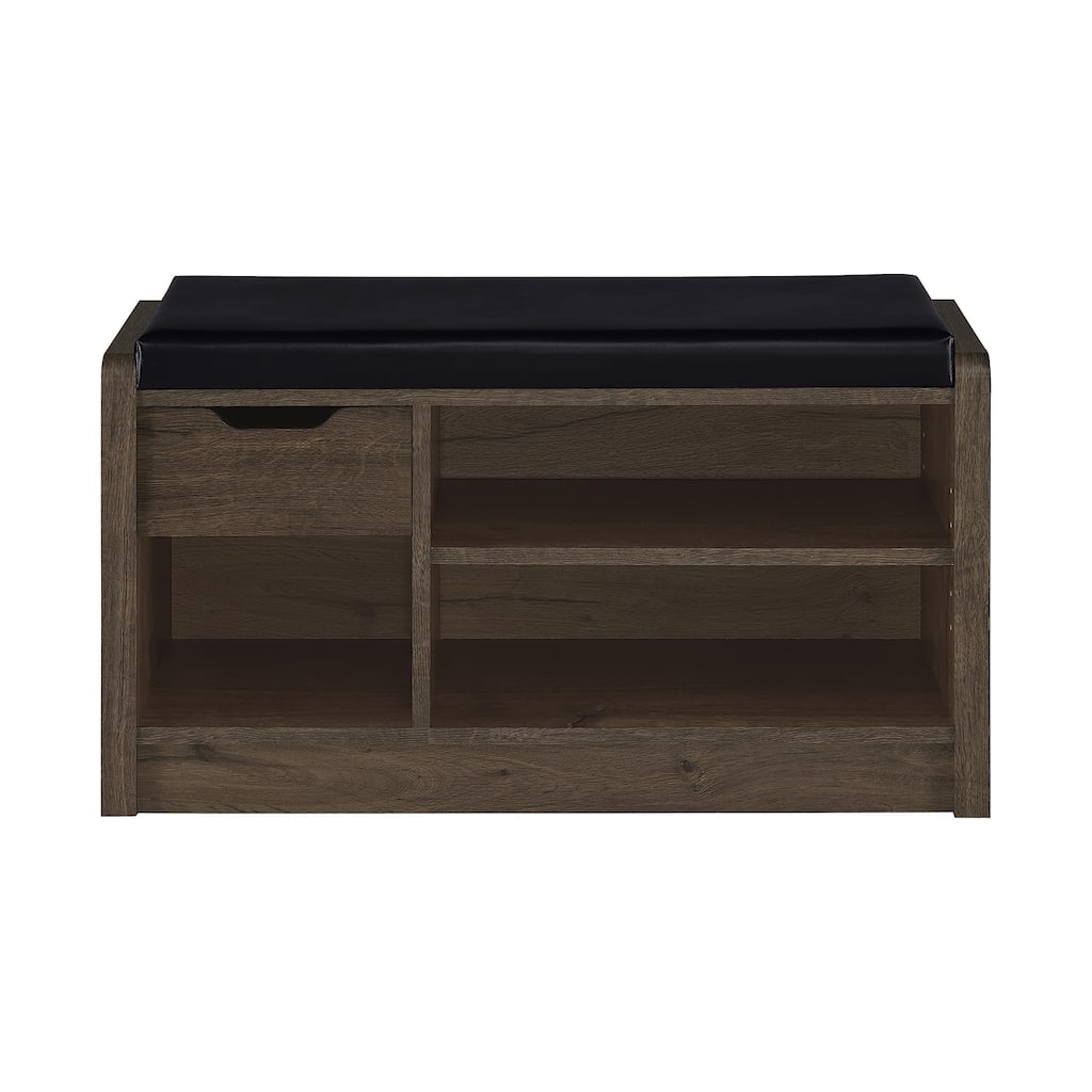 Upholstered Storage Bench with Pull-out Drawer