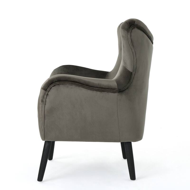 Grey 34.25" Velvet Arm Chair
