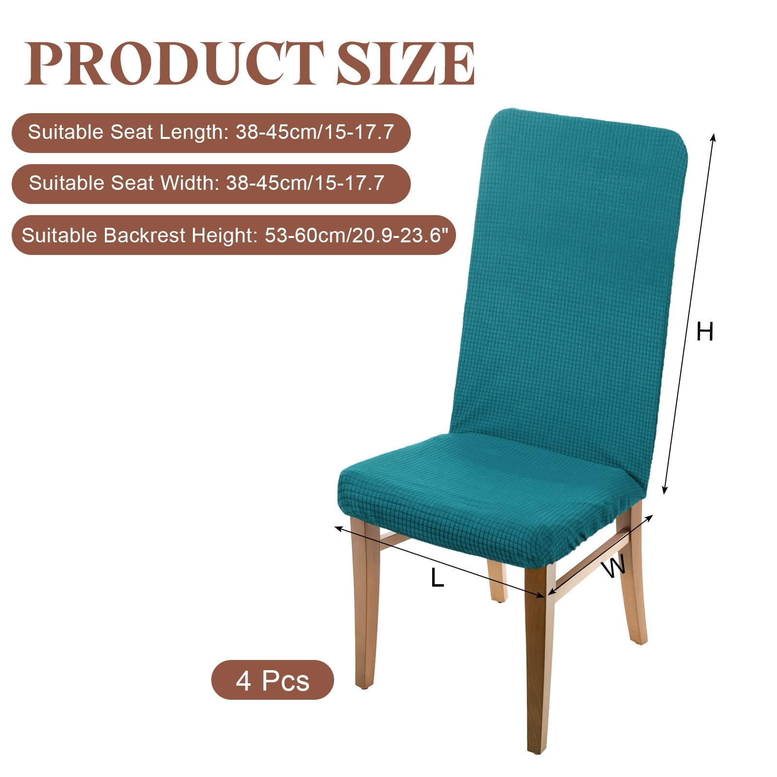 Dining Room Chair Cover, Soft Stretch Removable Parson Chair Slipcover Seat Protector Cover for Home Kitchen Hotel Restaurant