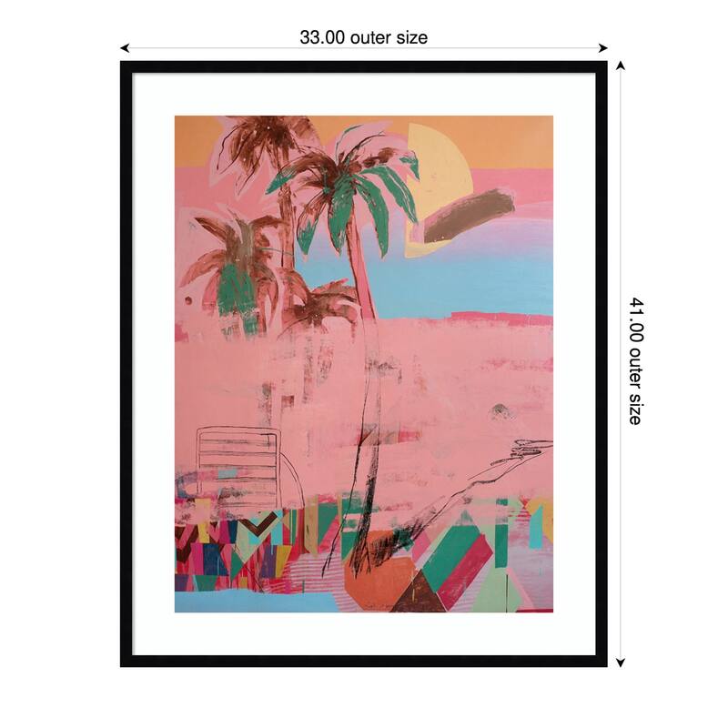 Palm - Transformation by Glib Franko Wood Framed Wall Art Print - Svelte Noir Black