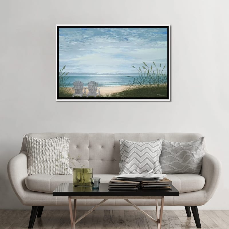 iCanvas "Beach Chairs" by Bruce Nawrocke Framed Canvas Print