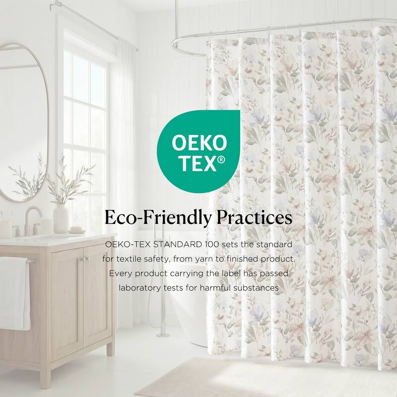 Harbor House Blue Herbal Shower Curtain