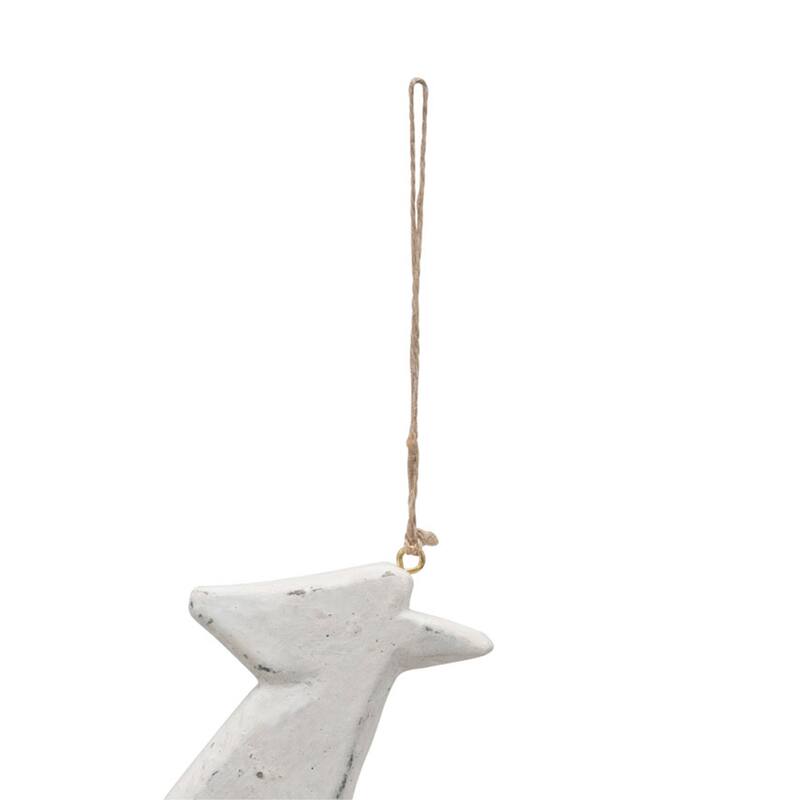 Handmade Paper Mache Deer Ornament