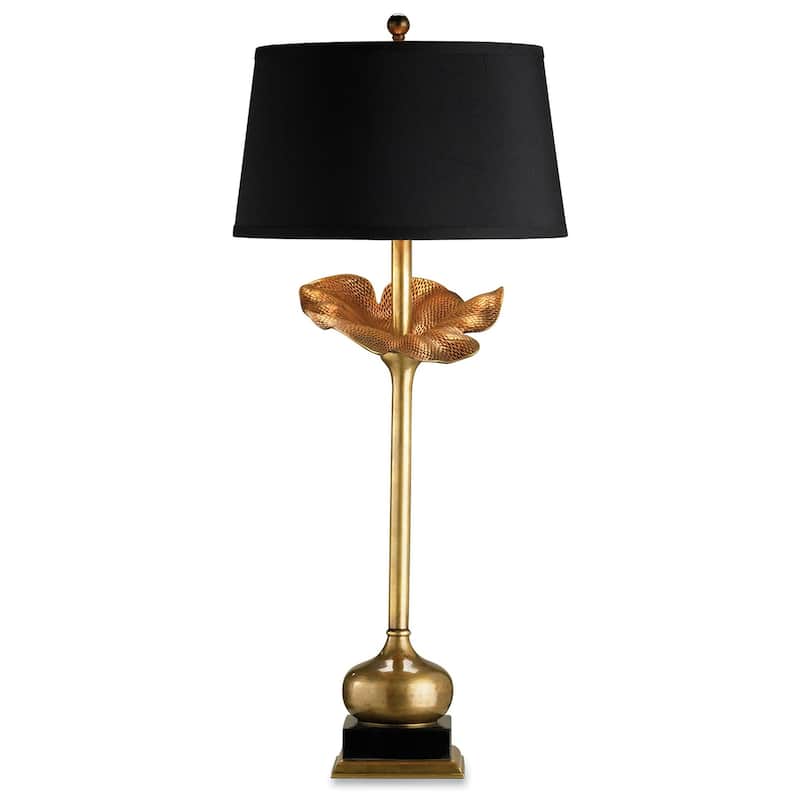 Currey & Company Metamorphosis Brass Table Lamp - 32"h x 14"dia - 32"h x 14"dia - Antique Brass/Black