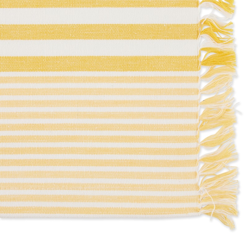 DII Grass Green Stripes With Fringe Placemat (Set of 6)