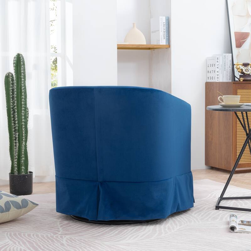 Solid Wood Frame Padded Seat Swivel Chair.