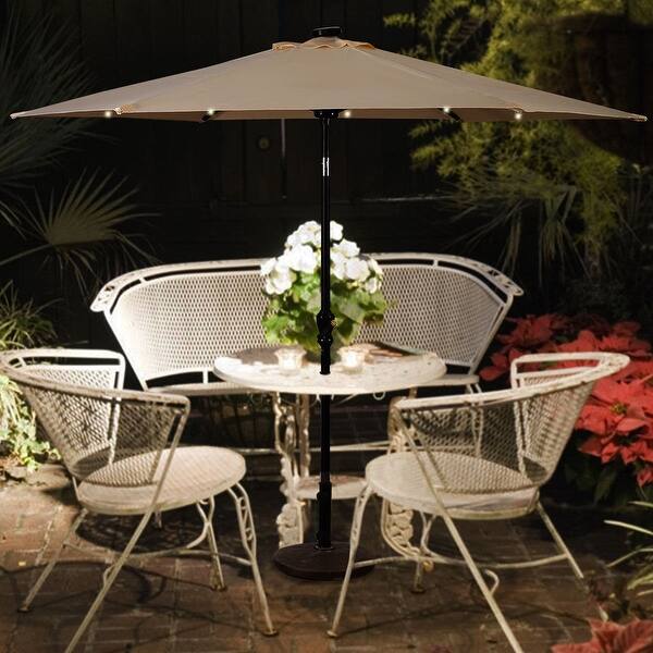 Shop Black Friday Deals On Costway 9ft Patio Solar Umbrella Led Patio Market Steel Tilt W Crank Overstock 15935681