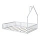 preview thumbnail 4 of 16, House-shaped Design Wood Full Size House Platform Bed with Safety Guardrail, White
