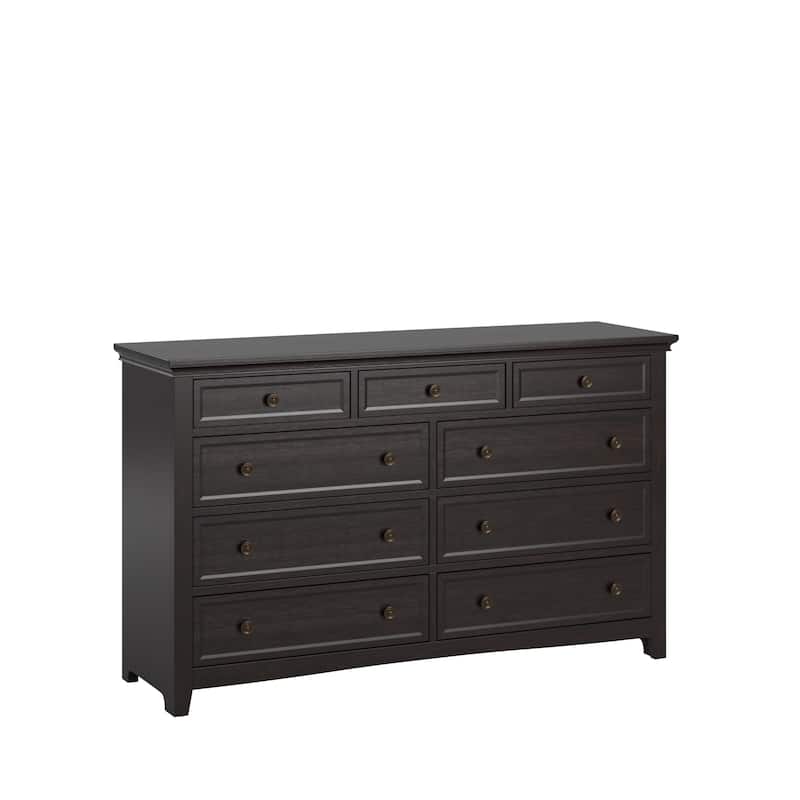 Ediline 9-Drawer Wood Modular Storage Dresser and Mirror by iNSPIRE Q Classic - Black Dresser WITHOUT Mirror