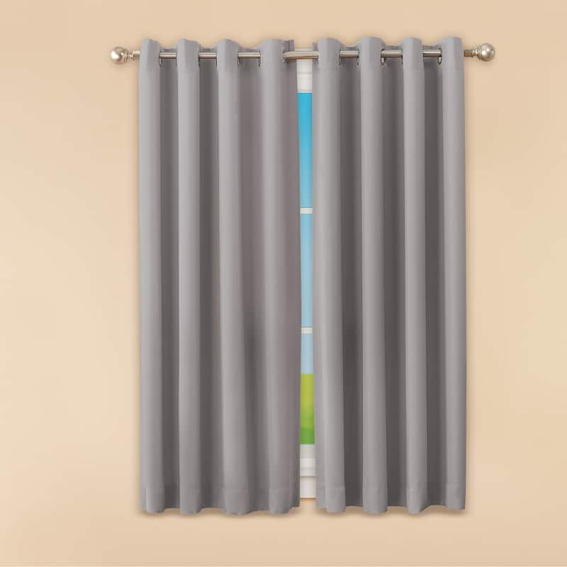 Madison Room Darkening Energy-Saving Curtain Panel - Grey - 54" x 63" - 63 Inches